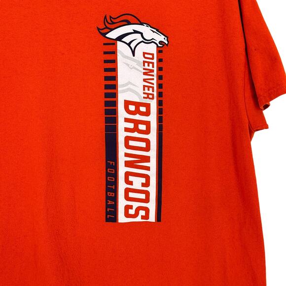 NFL Team Apparel Denver Broncos Colorado T Shirt Mens Size XL Orange BLue - Picture 2 of 4